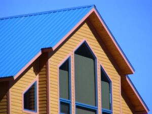 a standing seam metal roof on home